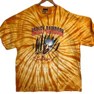 Harley-Davidson Vintage 2000  "On the Cutting Edge" Bald Eagle tie-dye t-shirt